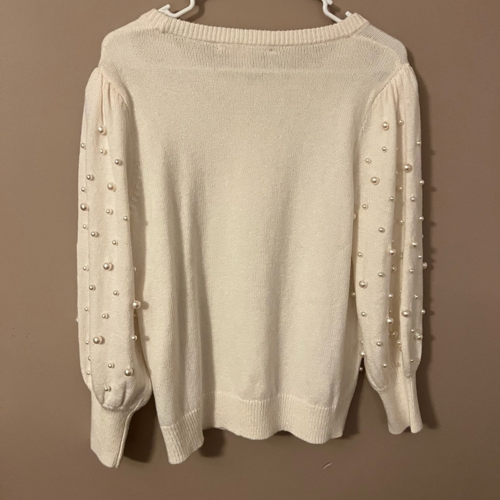 Lilly Pulitzer Ginny pearl sweater coconut size large nwt - Picture 4 of 6